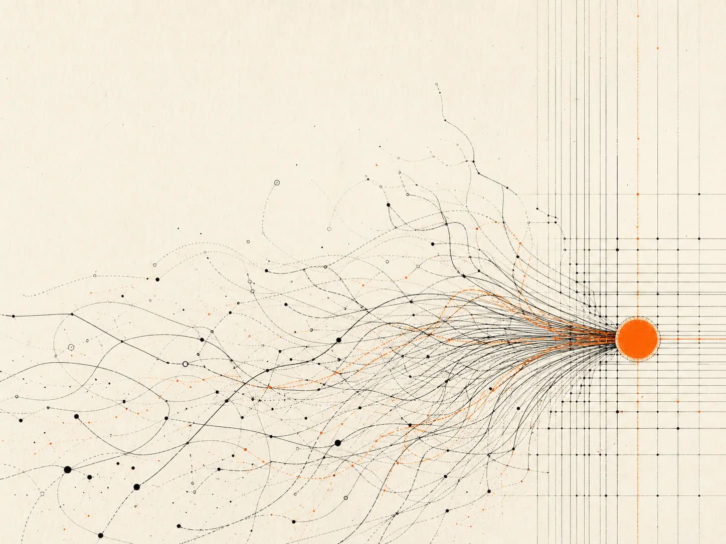 Generative linework converging on one result