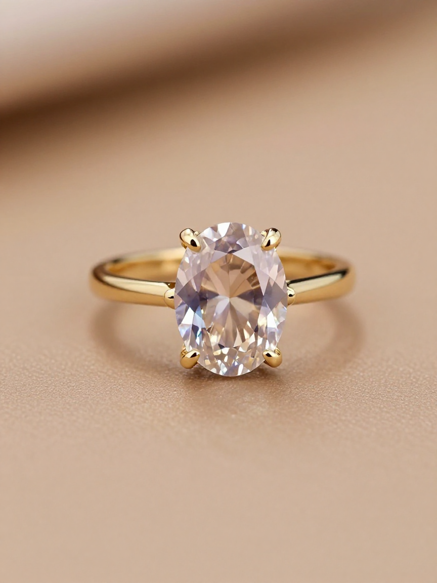 Halo Solitaire ring in 18k yellow gold set with a single lab-grown sapphire