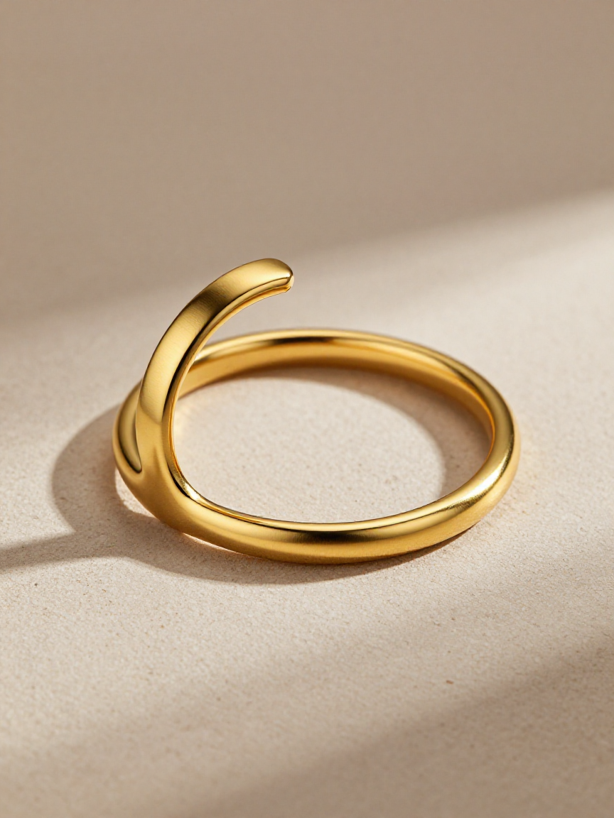 Solène Cuff in solid 18k yellow gold with a smooth hand-finished surface