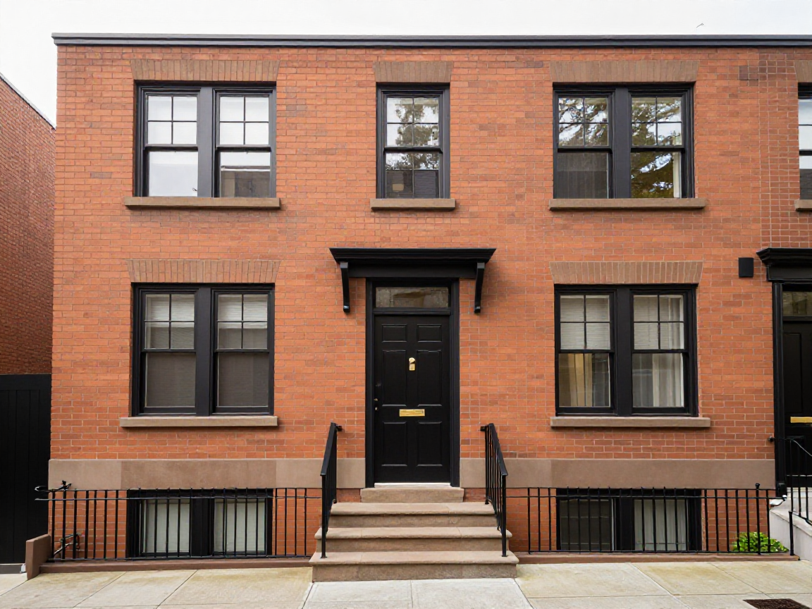 Marlowe Quarter townhouse — brick and steel frontage with a south-facing garden studio